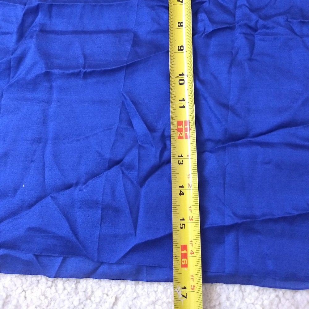 vintage y2k NWOT royal blue silk long scarf wrap - Picture 6 of 6